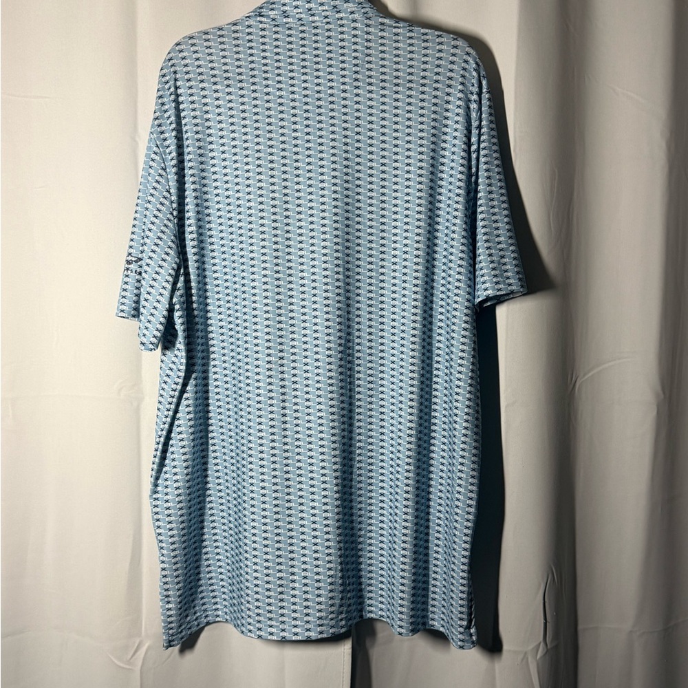 RLX Ralph Lauren X Light Blue Patterned Performance Golf Polo Shirt - Picture 4 of 6